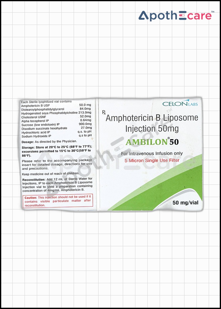 Ambilon 50 vial, an antibiotic treatment for bacterial infections.