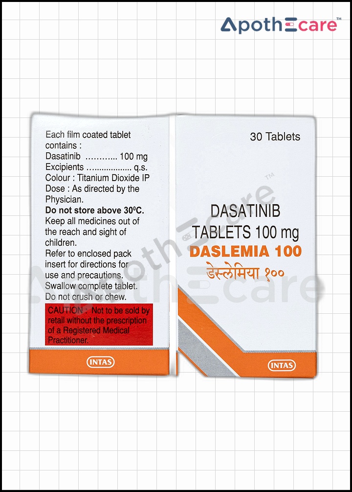 Daslemia 100mg pack of 30, used for cancer treatment.