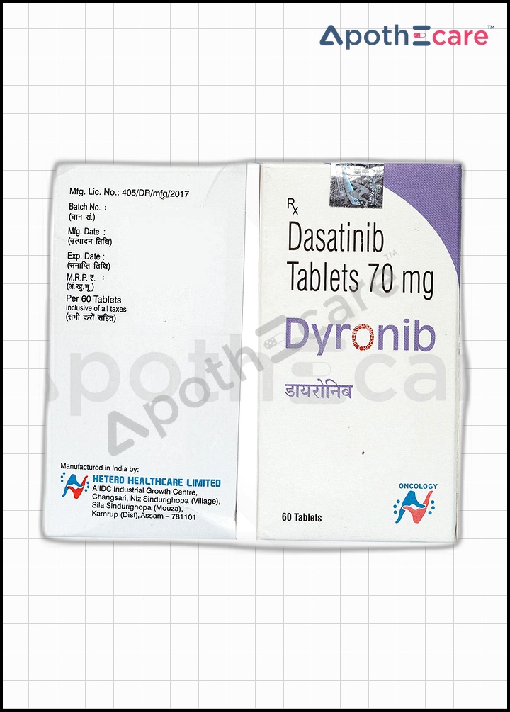 Dyronib 70mg Tablet, a medication for cancer treatment.
