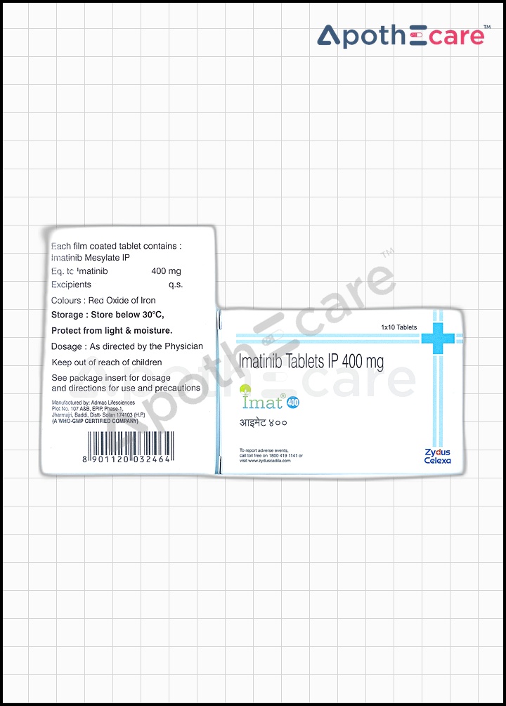 Imat 400mg Tablet, a medication for cancer therapy.