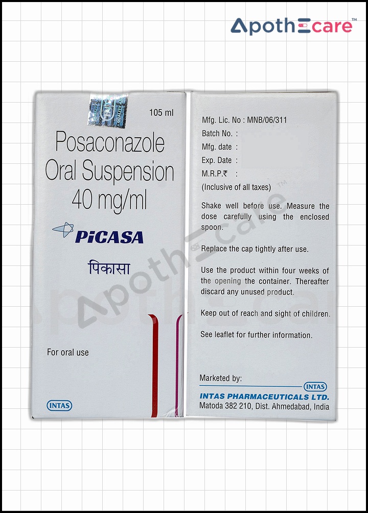 Picasa 40mg oral suspension, is an antifungal medication formulated as a gastro-resistant tablet.