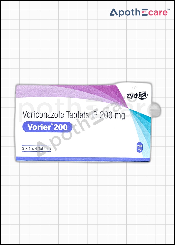 Vorier 200mg tablet pack of 4, used for fungal infections.