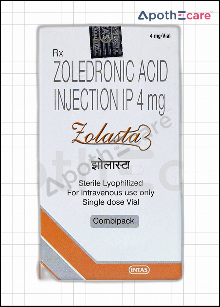 Zolasta 4mg vial, used in treatment of osteoporosis