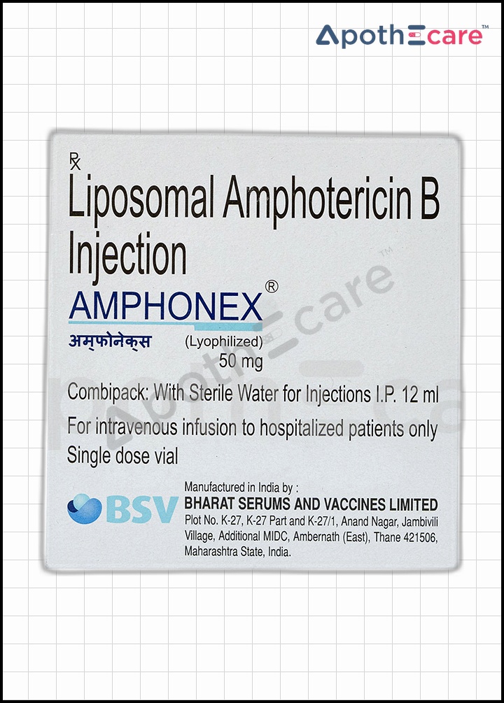Amphonex 50mg injection, an antifungal medication.