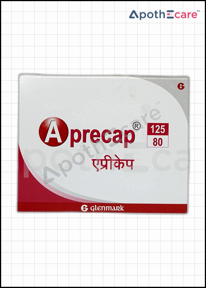 Aprecap 125/80mg, used for controlling nausea during chemotherapy.
