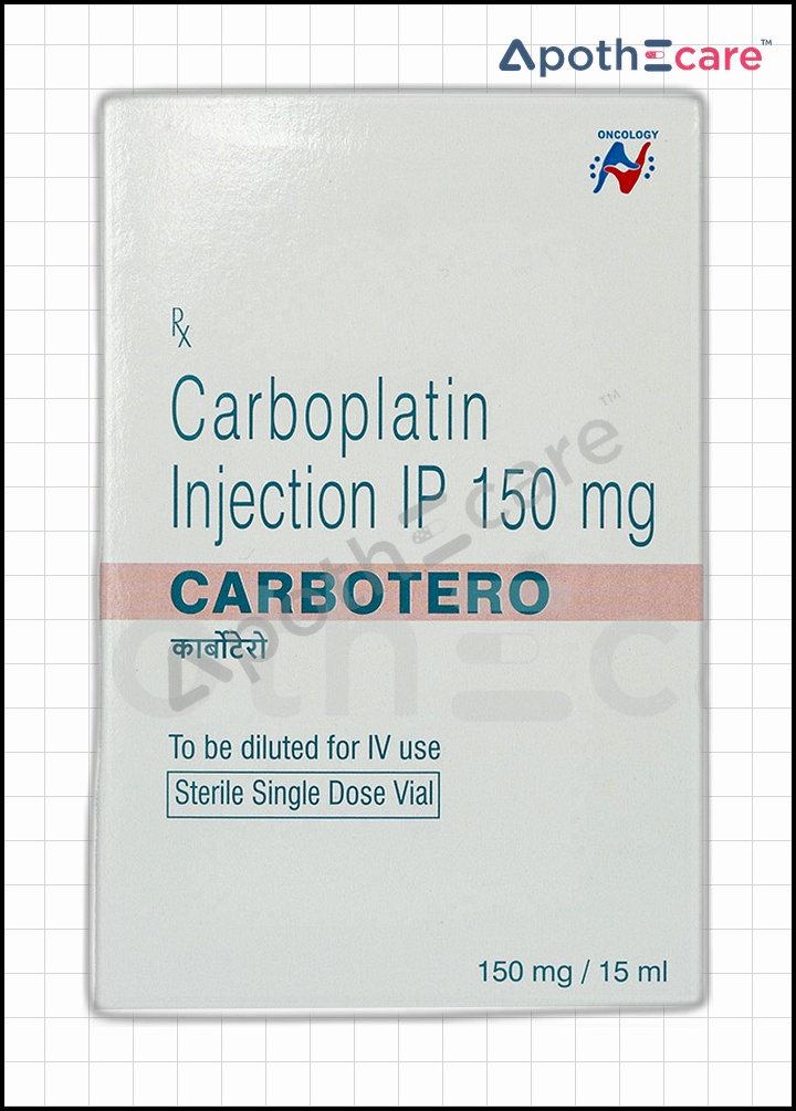 Carbotero 150mg vial, used in chemotherapy treatments.