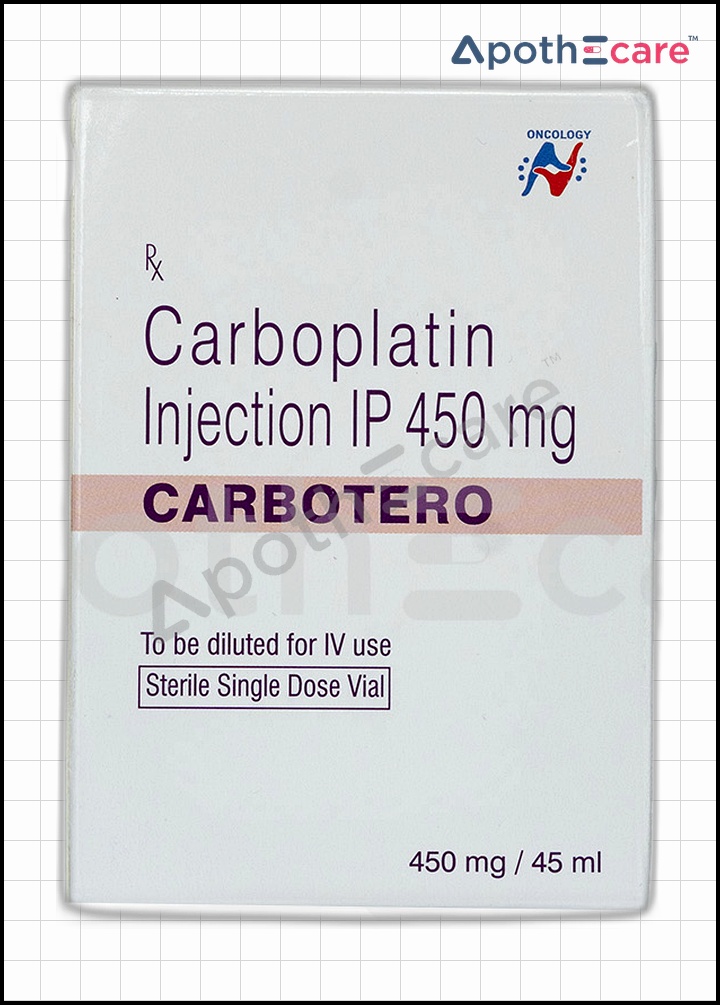 Carbotero 450mg vial, used in chemotherapy treatments.