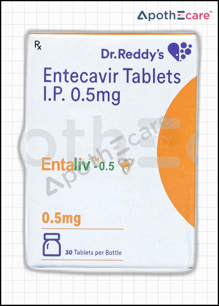 Entaliv 0.5mg Tablet, used in the treatment of hepatitis B.