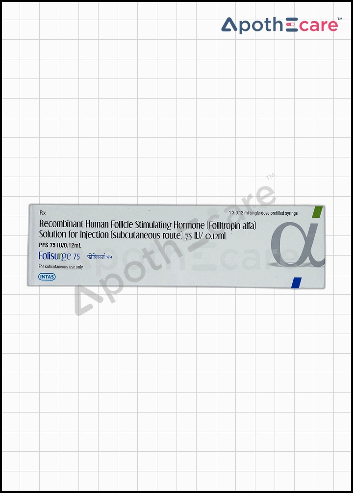 Folisurge PFS 75 IU, a medication used for fertility treatments.