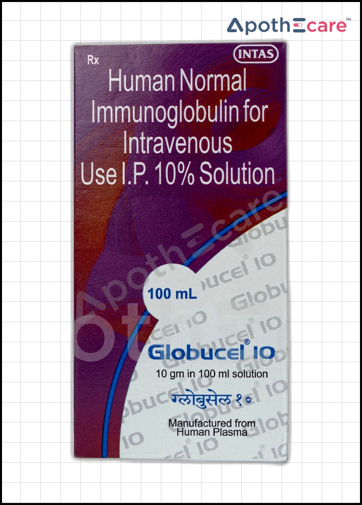 Globucel 10gms 100ml, used for treating immune system disorders.