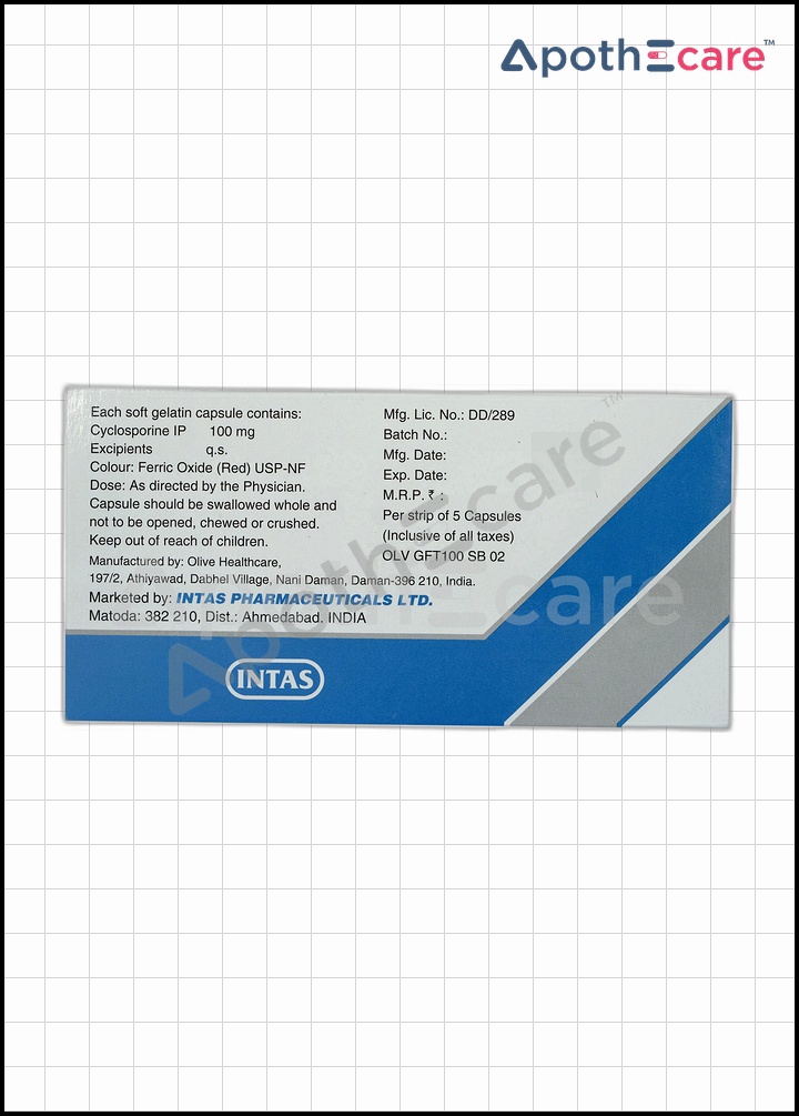 Grafotas 100mg capsule, a medication for transplant rejection prevention.