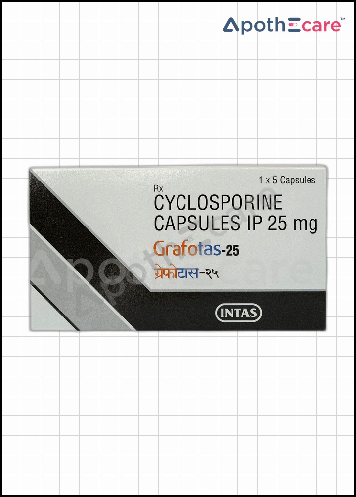 Grafotas 25mg Capsule, used for organ transplant patients to prevent rejection