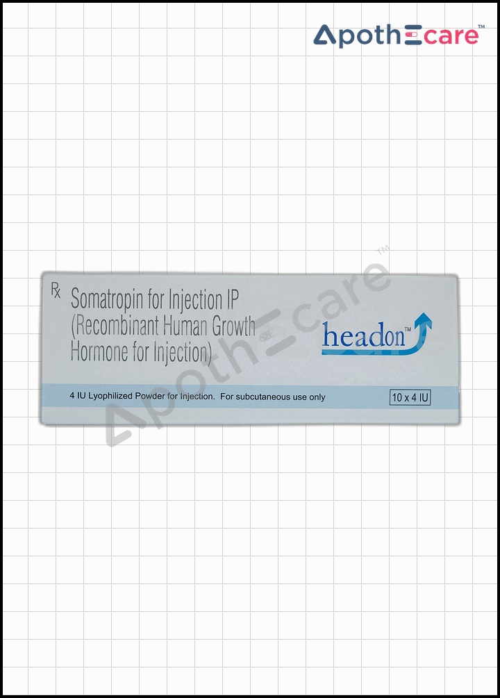 Headon 4IU Injection, It is used to treat growth hormone deficiency in both children and adults.