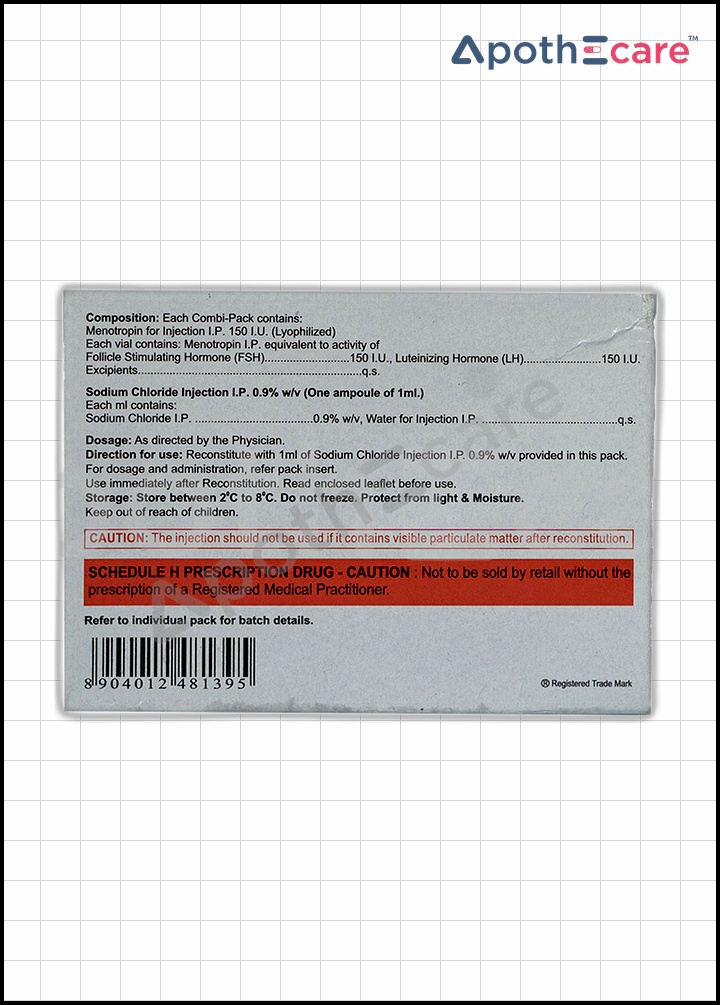 Humog HP 150 IU, a medication used in fertility treatments.