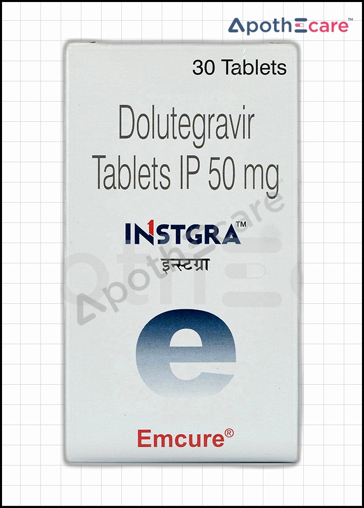 Instgra 50mg tablet, used for the treatment of HIV-1 infection.