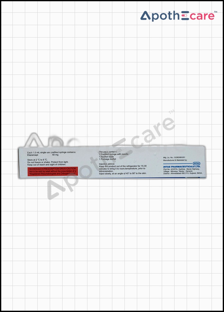 Intacept 50mg Injection, a medication used for autoimmune diseases and inflammation management.