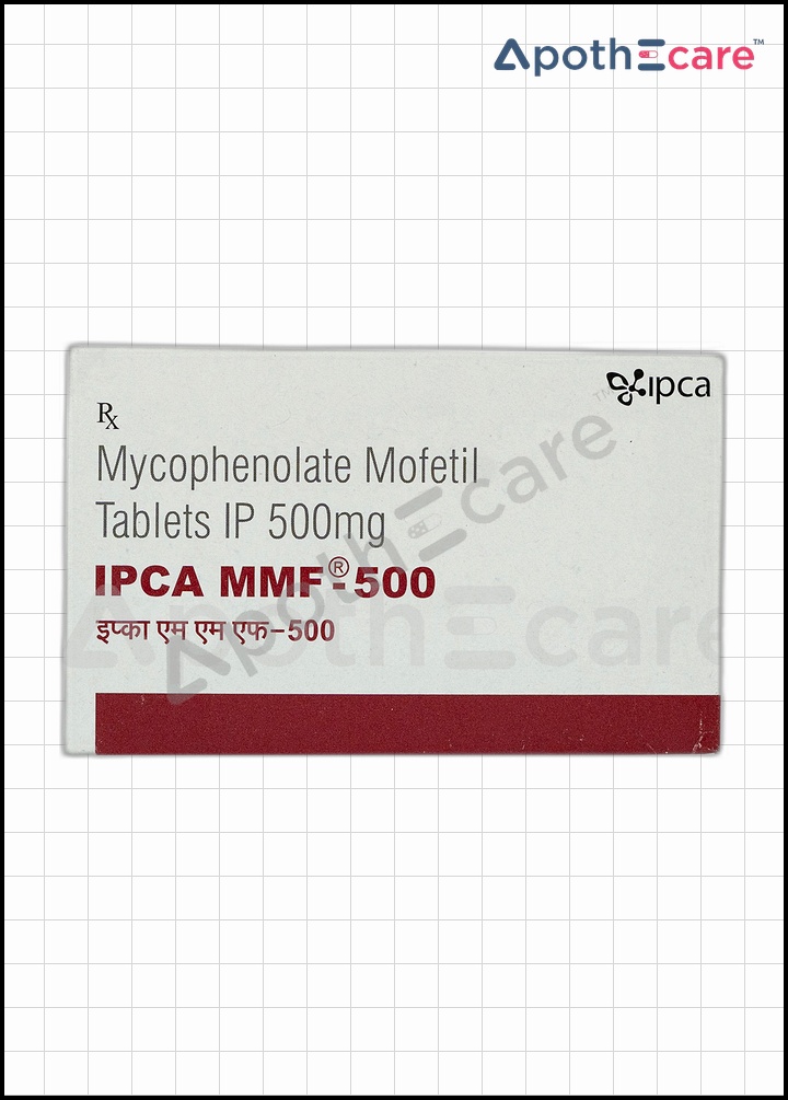 Ipca MMF 500mg Tablet, a medication for immune system diseases and prevention.