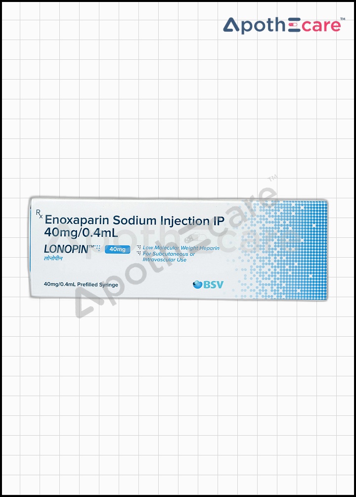 Lonopin 40mg Injection, used as an anticoagulant to prevent and treat blood clots.