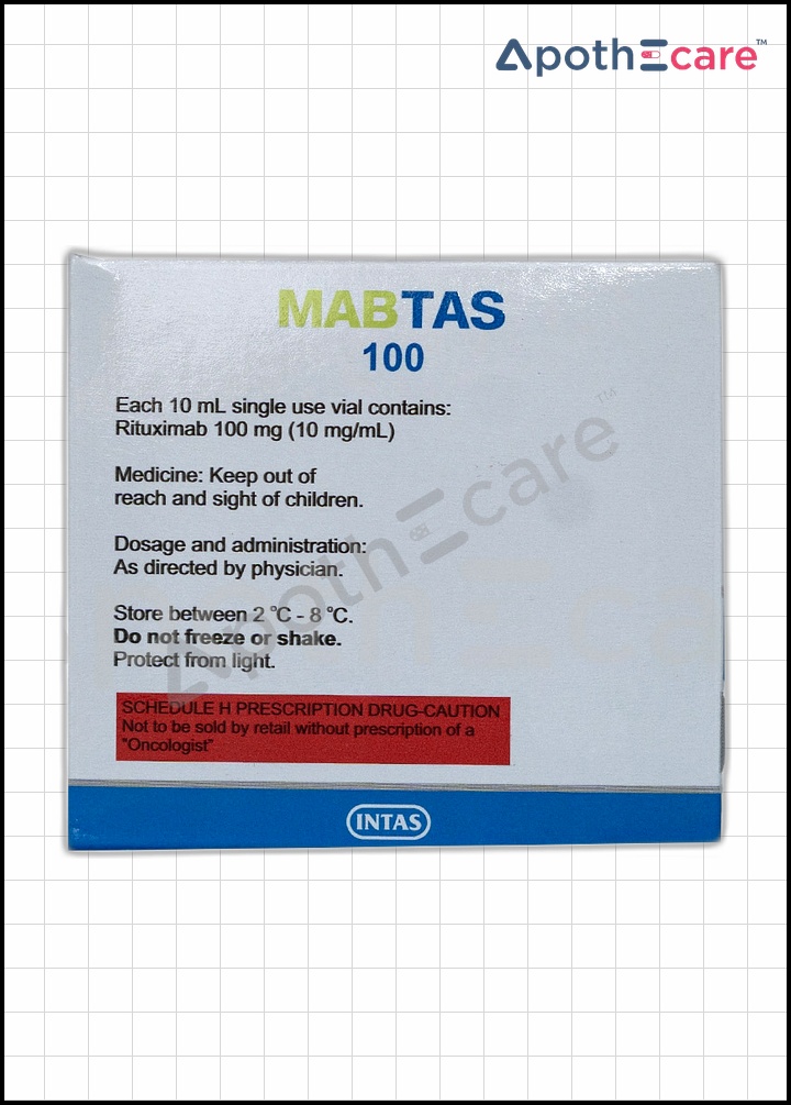 Mabtas 100mg injection 100ml, used for cancer treatment.