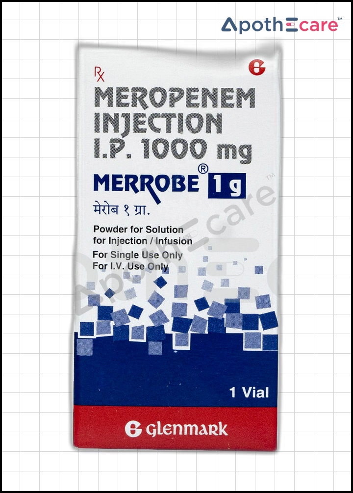 Merrobe 1gm Injection, used for treating bacterial infections.