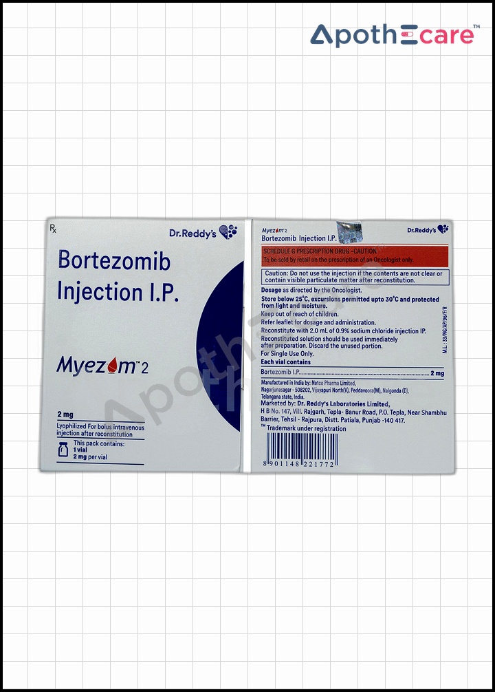 Myezom 2mg, a medication for treating cancer.