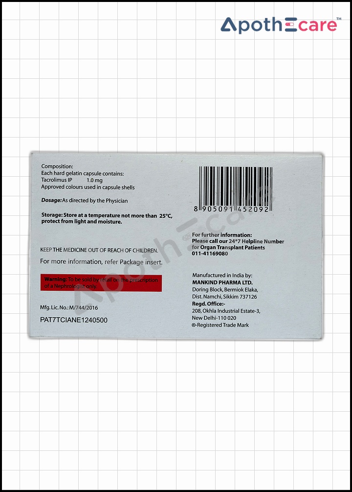 Pangraf 1mg pack of 110, a medication for transplant rejection prevention.