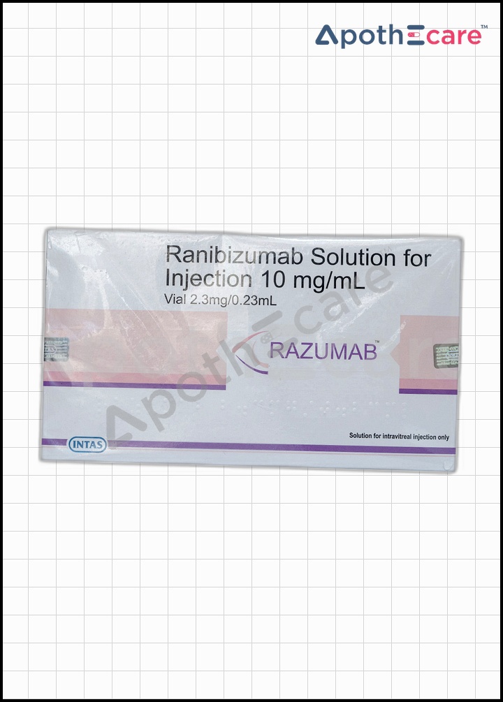 Razumab 10mg Injection, is used in the treatment of certain retinal diseases.