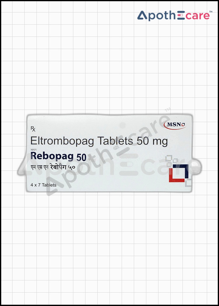 Rebopag 50mg Tablet, is used to treat low platelet counts brought on by chronic hepatitis C virus infection.