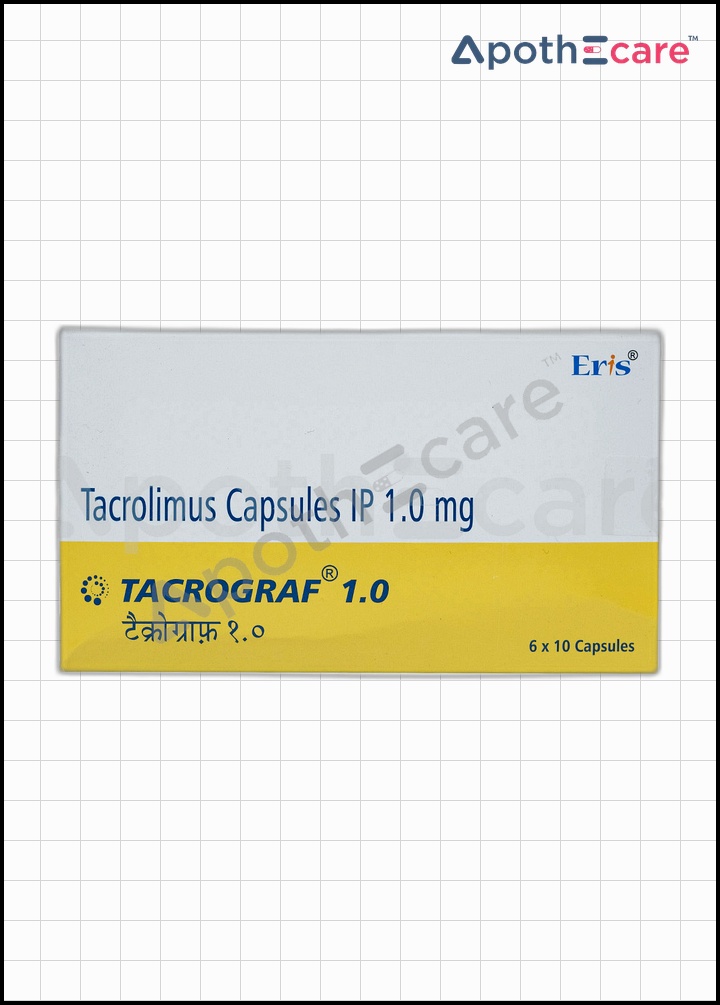 Tacrograf 1.0mg capsule, used for organ transplant therapy.