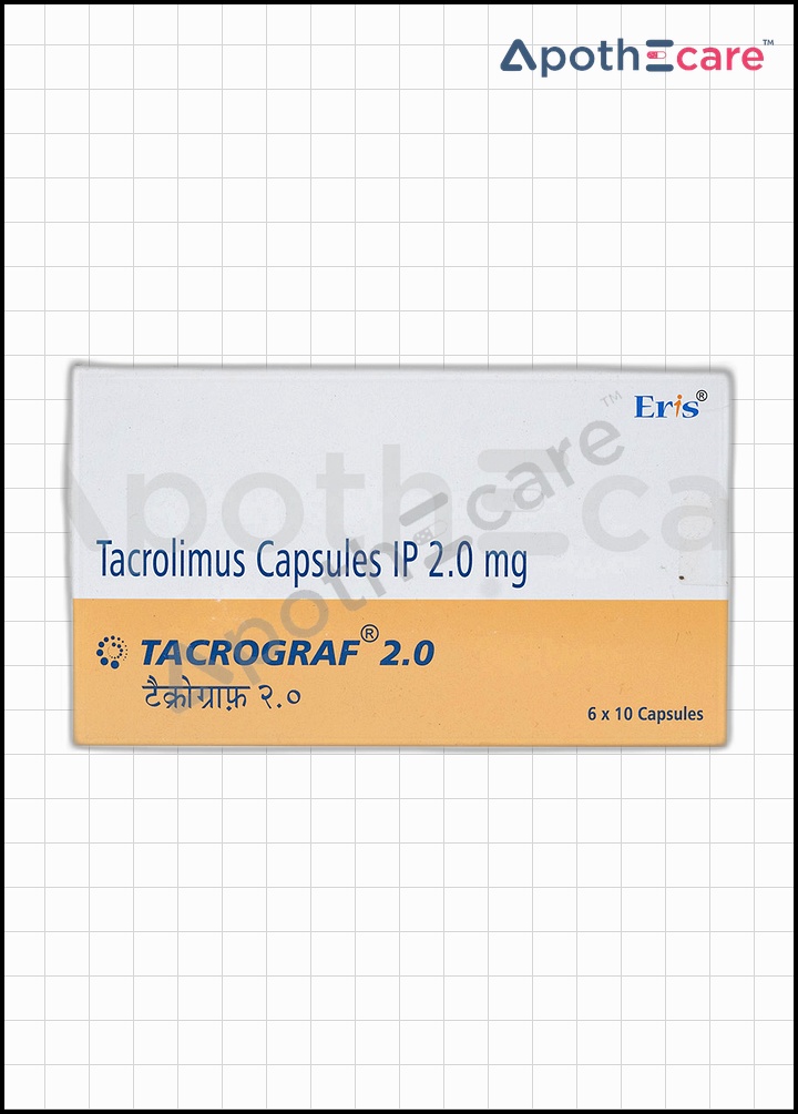 Tacrograf 2.0mg pack of 16, used for organ transplant therapy.