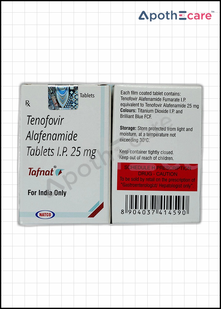 Tafnat 25mg pack of 30, used for treating HIV.