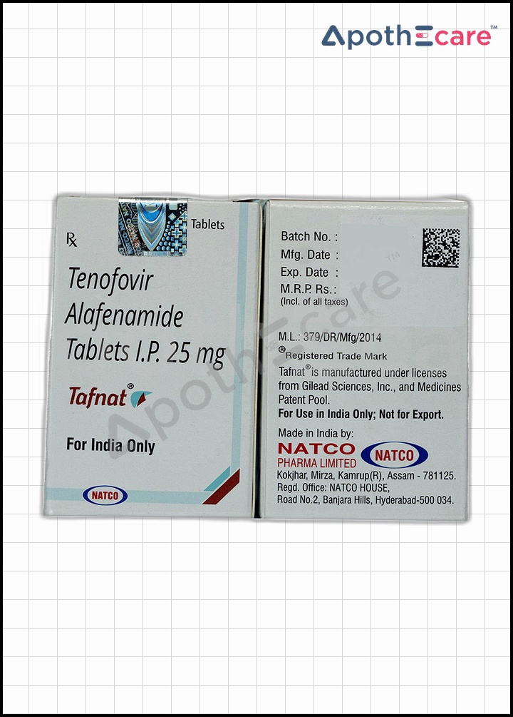 Tafnat 25mg pack of 30, used for treating HIV.