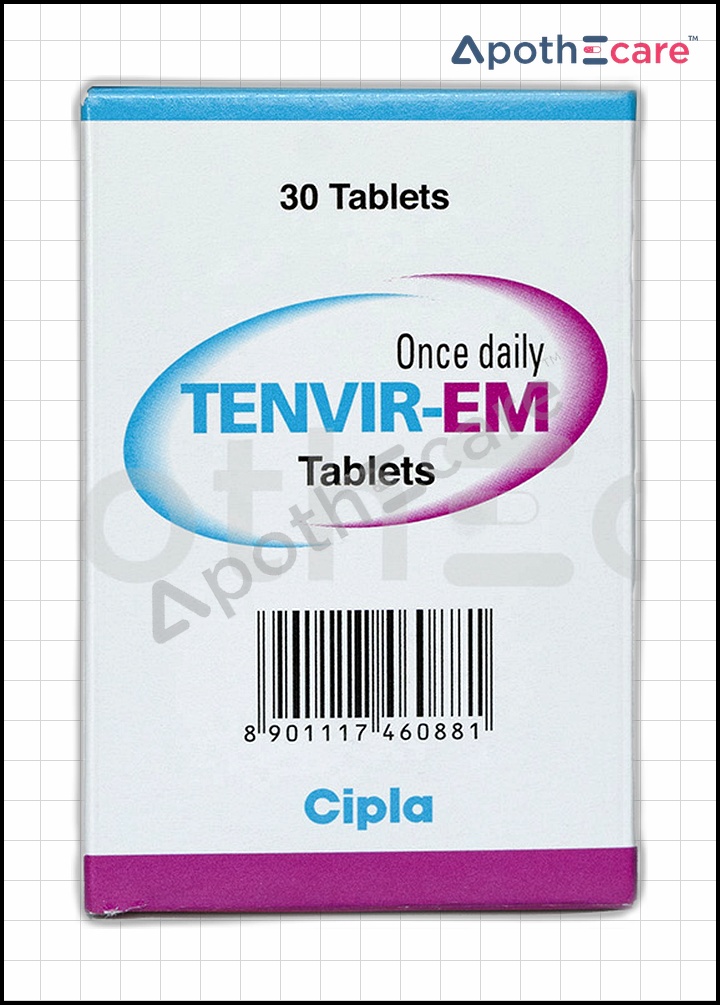 Tenvir Em 30 tablets, used for HIV treatment.