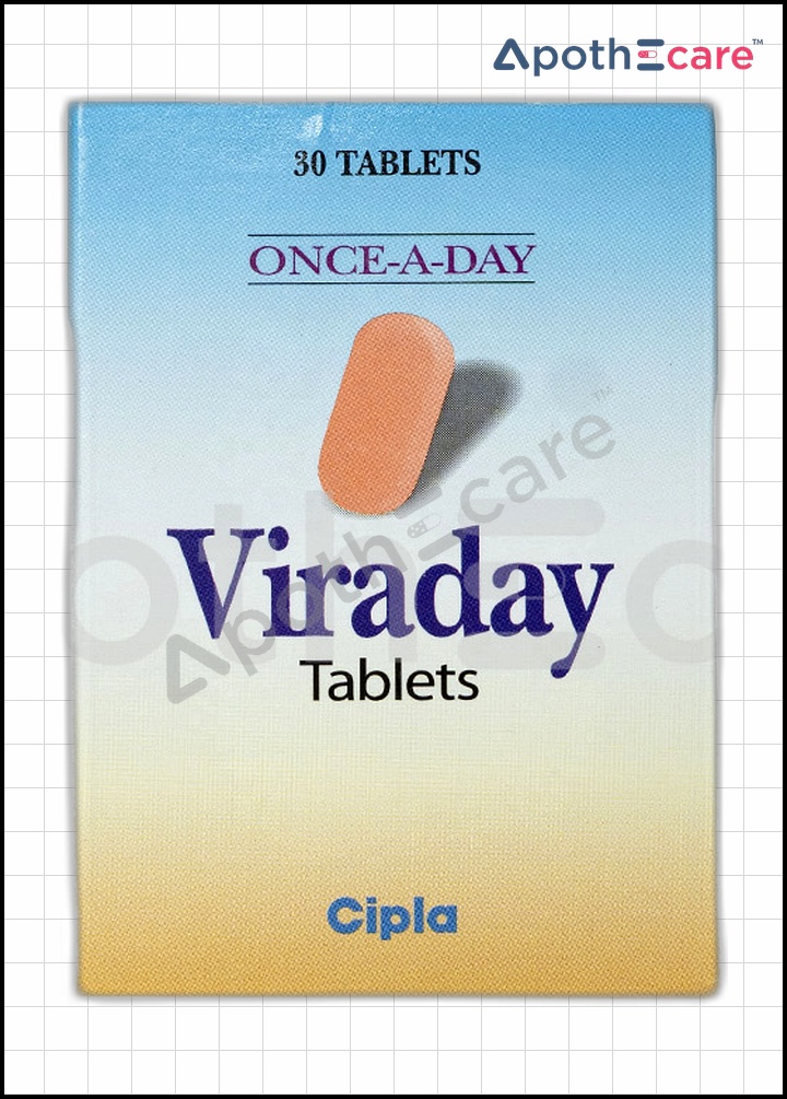 Viraday 30 Tablet, a combination tablet used for treating HIV.