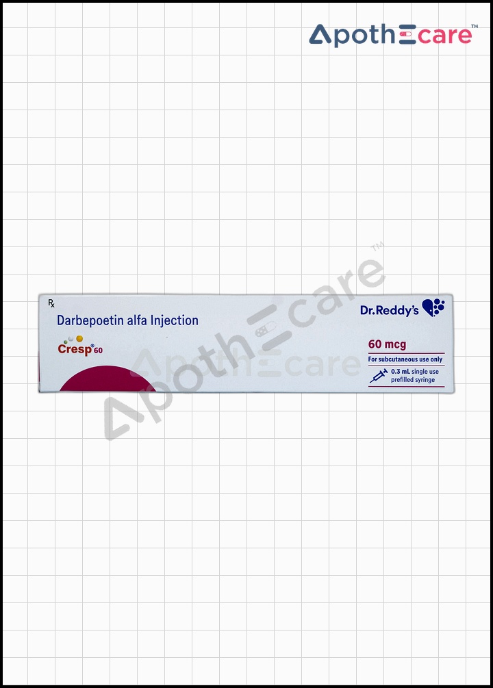 Cresp 60mcg Injection, frequently prescribed drug used to treat Anemia