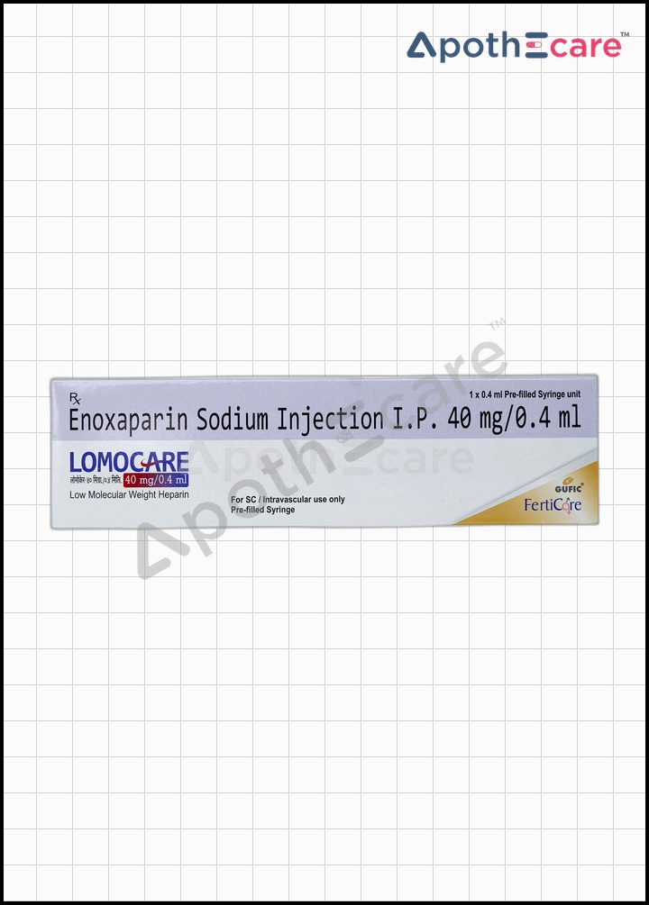 Lomocare 40mg Injection, used as an anticoagulant to prevent and treat blood clots.