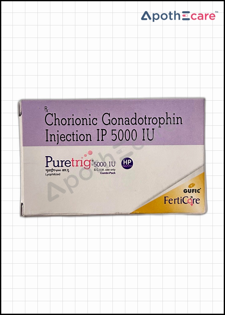 Puretrig 5000IU Injection, used in treating various fertility-related conditions.
