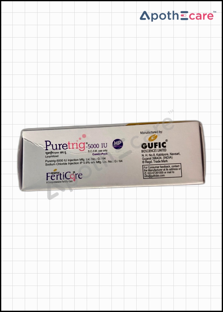 Puretrig 5000IU Injection, used in treating various fertility-related conditions.