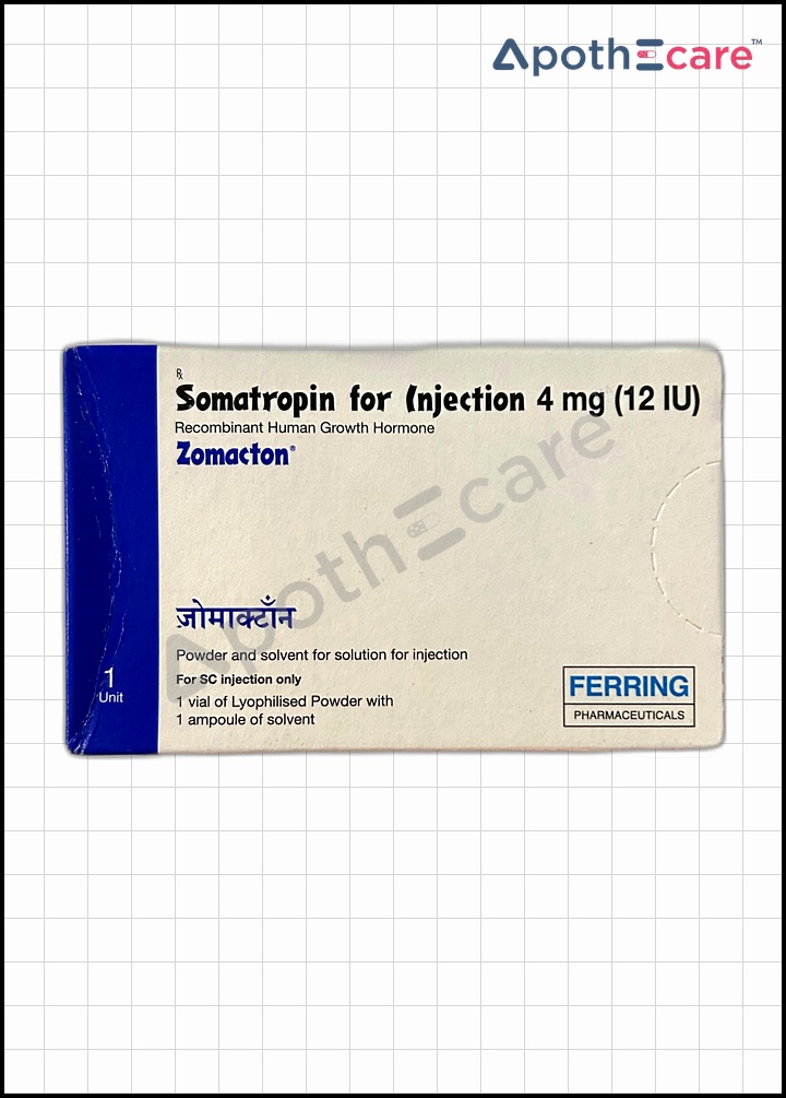 Zomacton 4mg Injection, It is used to treat growth hormone deficiency in both children and adults