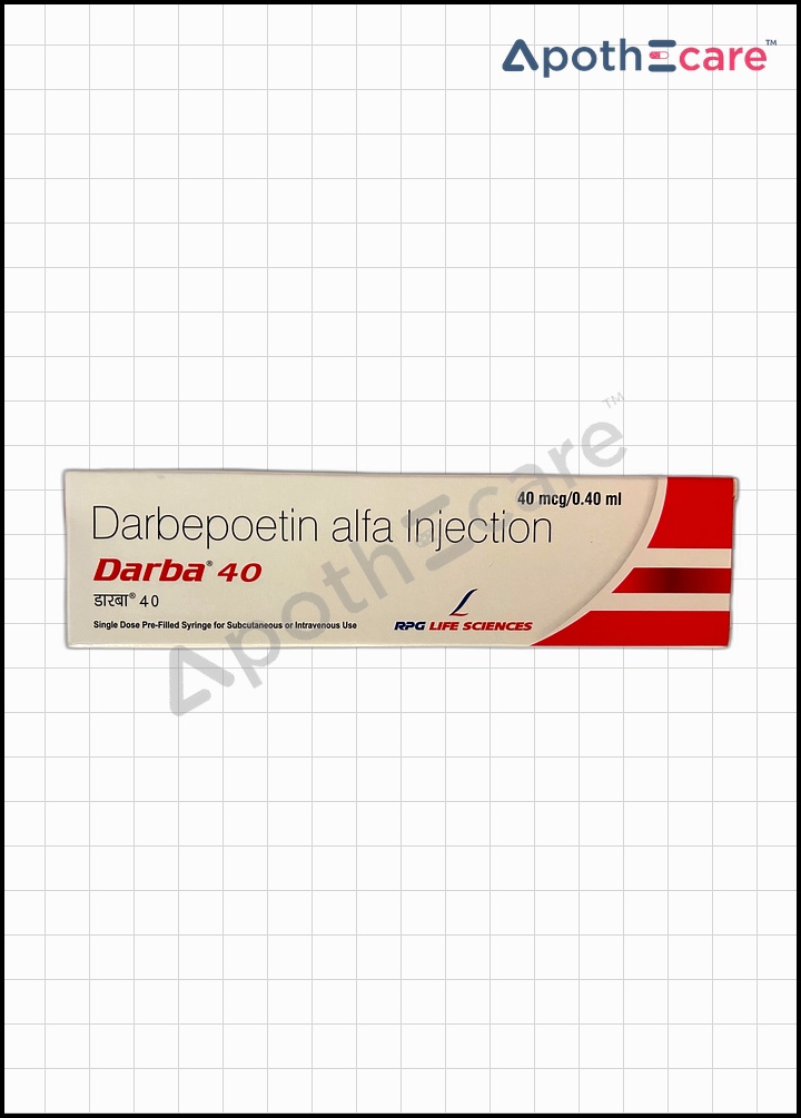 Darba 40mcg Injection is a synthetic version of a protein that helps your body produce more red blood cells.