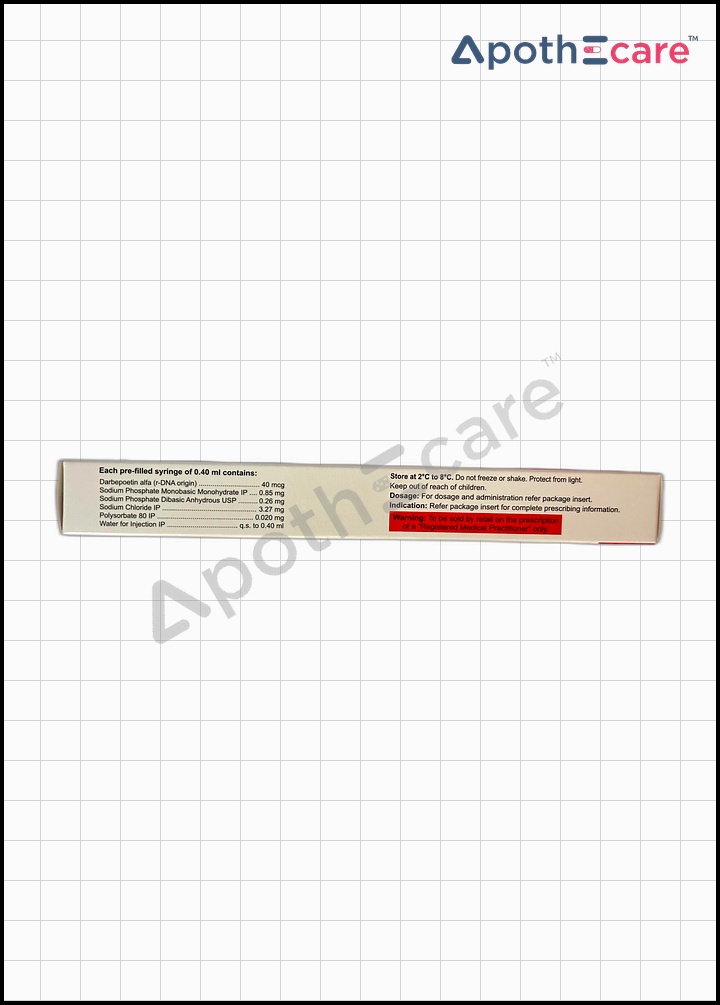 Darba 40mcg Injection is a synthetic version of a protein that helps your body produce more red blood cells.
