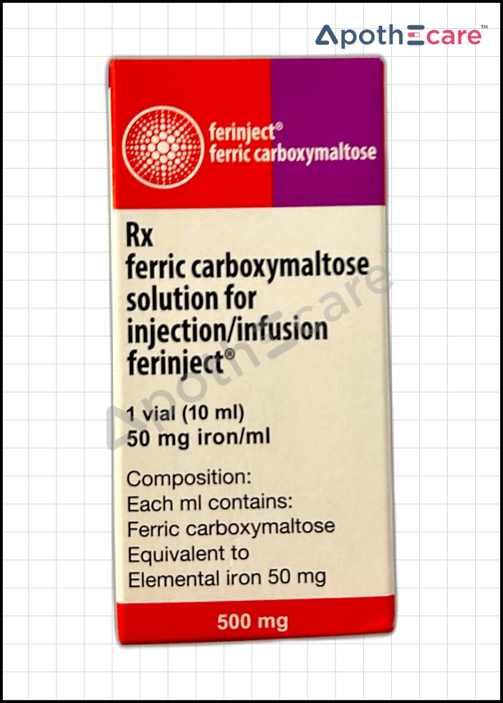 Ferinject 50mg solution for Injection, is used to treat iron-deficiency anemia