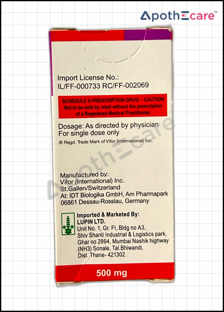 Ferinject 50mg solution for Injection, is used to treat iron-deficiency anemia
