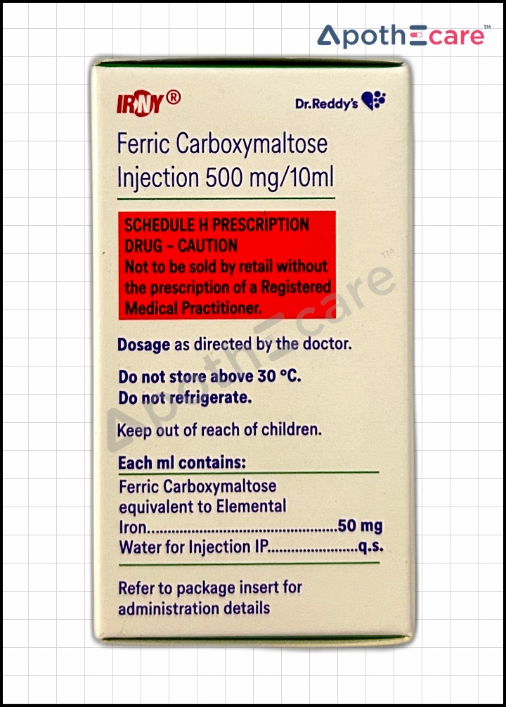 IRNY 500mg Injection, is used to treat iron-deficiency anemia