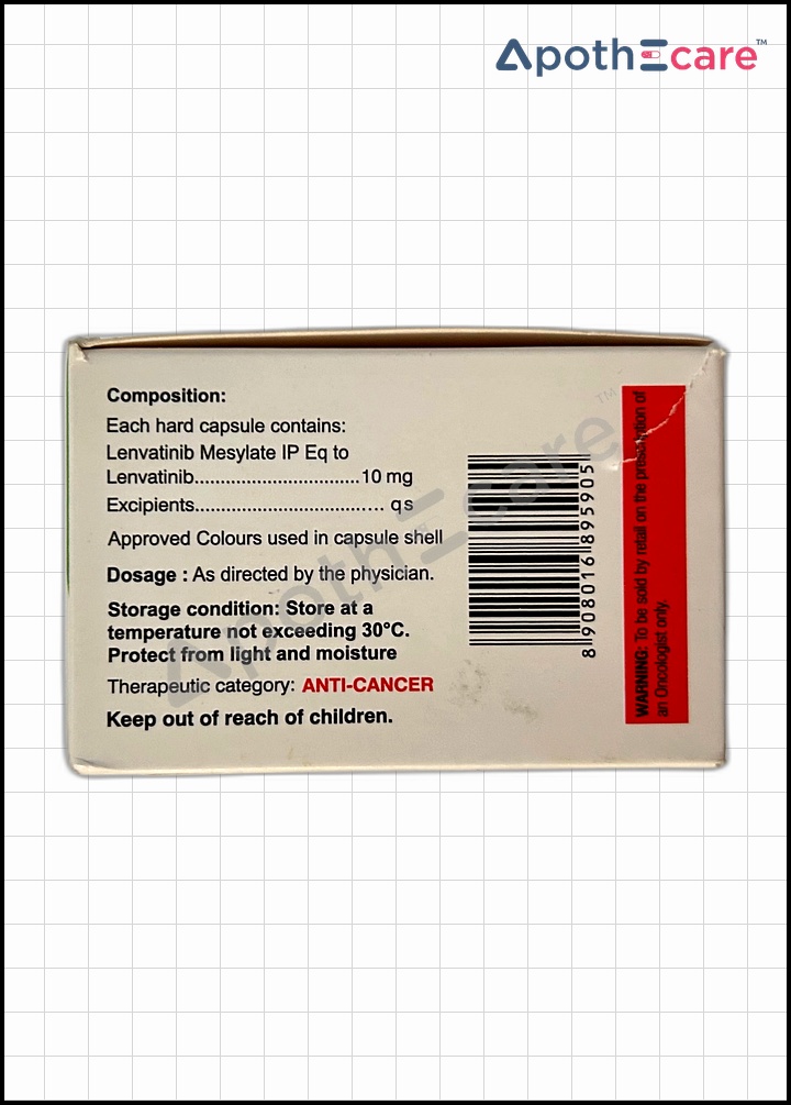 Lenva 10mg Capsule is used to treat Thyroid cancer.
