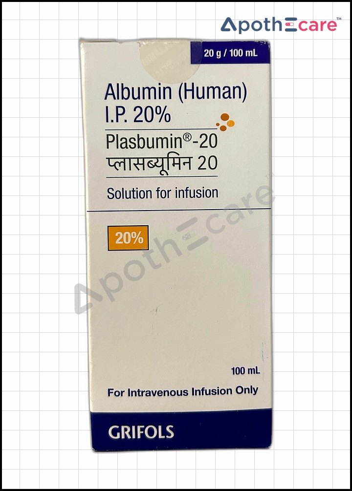 Plasbumin 20% Injection, It is used to treat hypoalbuminemia, or low blood protein levels