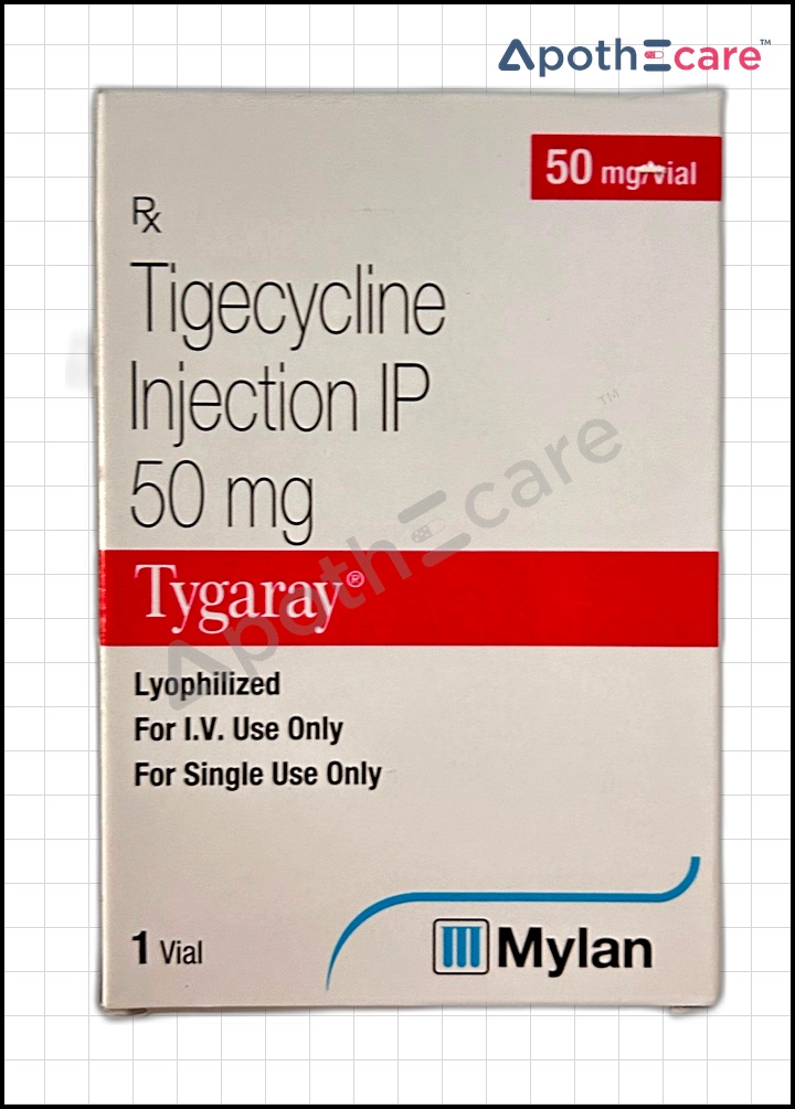 Tygaray 50mg Injection, used to treat bacterial infection.