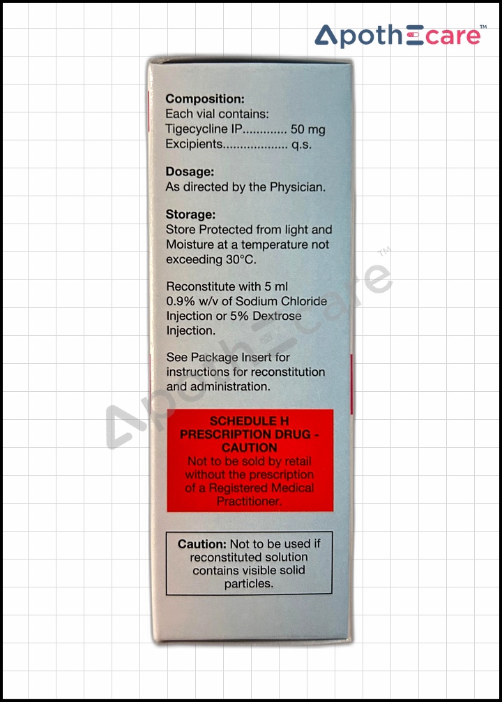 Tygaray 50mg Injection, used to treat bacterial infection.