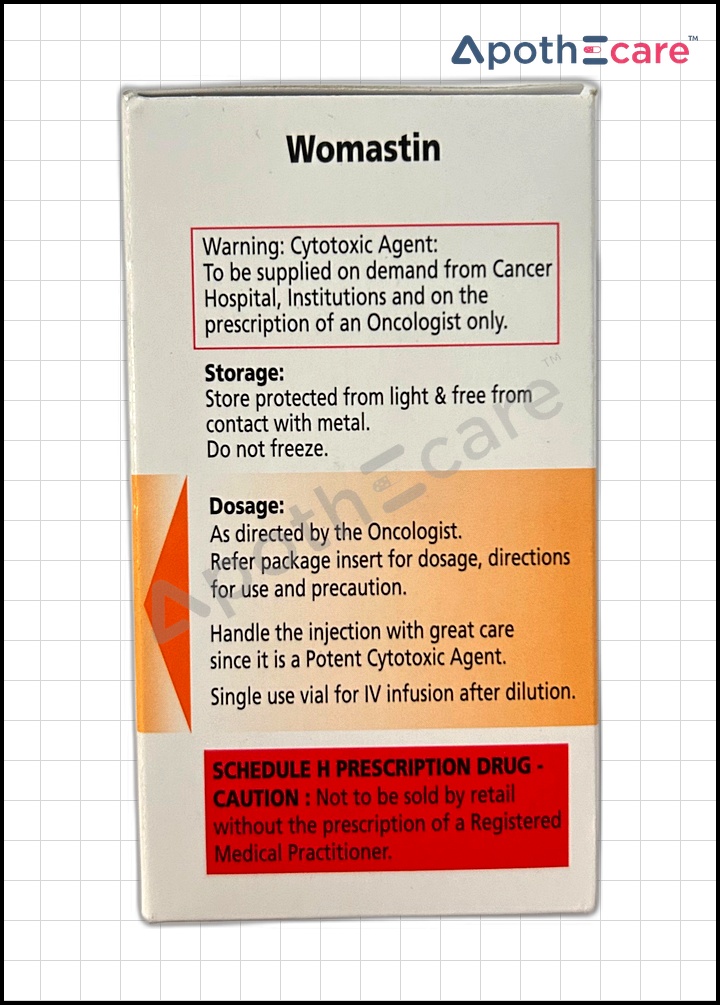 Womastin 450mg Injection, which is a platinum-based chemotherapy drug used to treat various types of cancer.