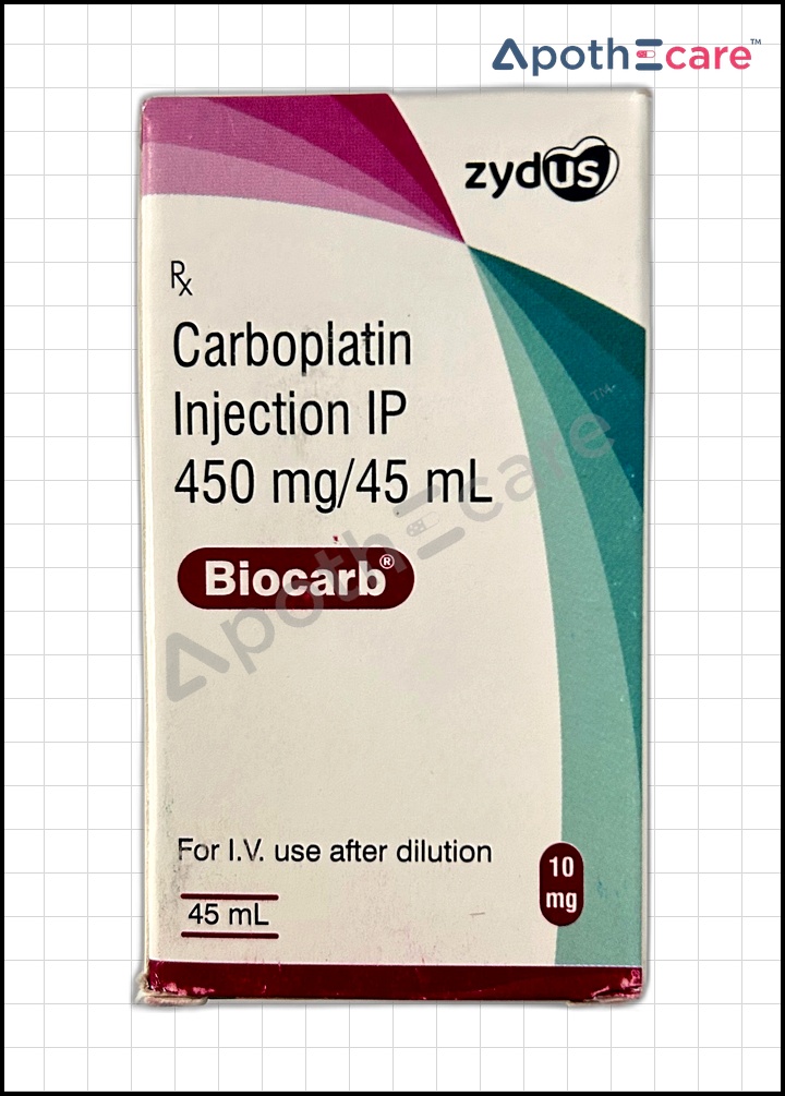 Biocarb 450mg Injection, which is a platinum-based chemotherapy drug used to treat various types of cancer.